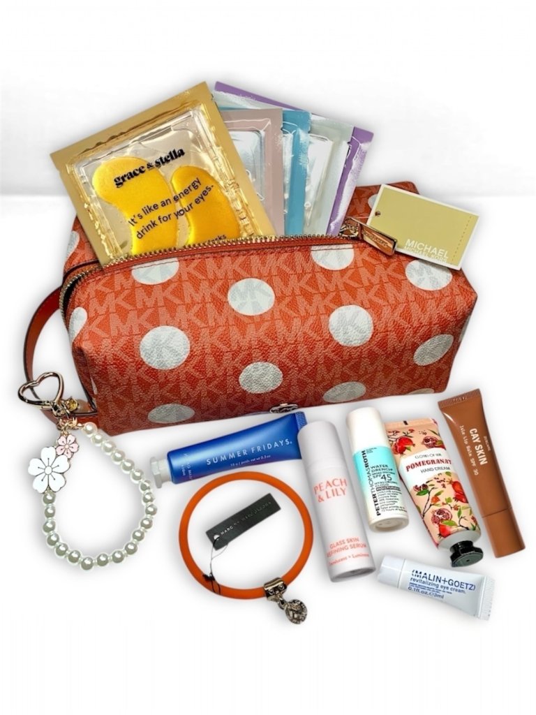 Michael Korsjet Set Cosmetic Bag +13pc Bundle Accessories & Beauty Travel Items